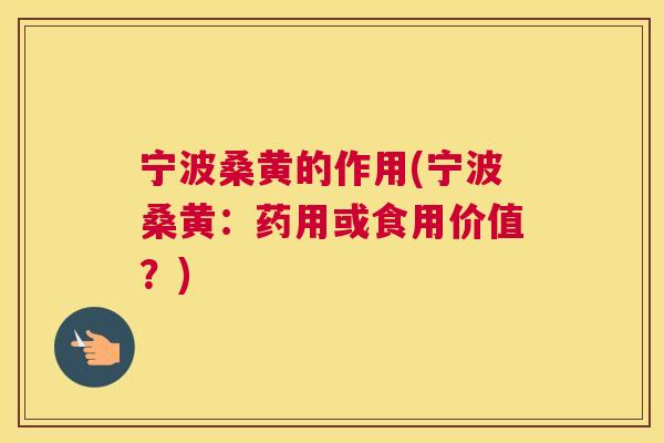 宁波桑黄的作用(宁波桑黄:药用或食用价值?) 宁波桑黄的作用(宁波桑黄:药用或食用价值?)
