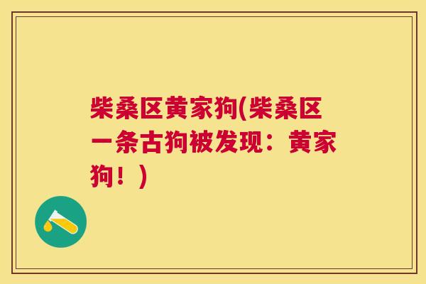 柴桑区黄家狗(柴桑区一条古狗被发现:黄家狗!) 柴桑区黄家狗(柴桑区一条古狗被发现:黄家狗!)