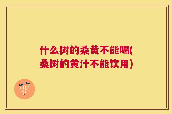 什么树的桑黄不能喝(桑树的黄汁不能饮用) 什么树的桑黄不能喝(桑树的黄汁不能饮用)