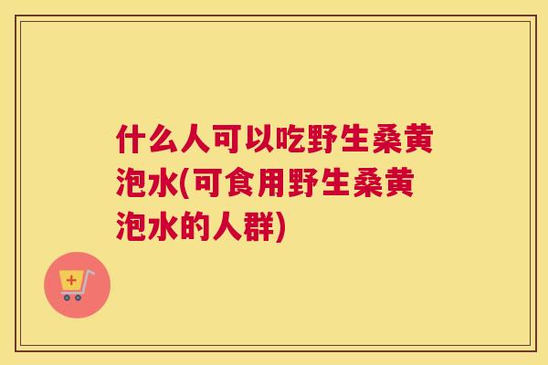 什么人可以吃野生桑黄泡水(可食用野生桑黄泡水的人群) 什么人可以吃野生桑黄泡水(可食用野生桑黄泡水的人群)