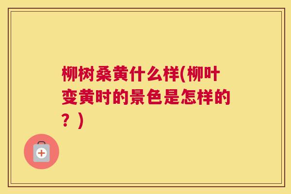 柳树桑黄什么样(柳叶变黄时的景色是怎样的?) 柳树桑黄什么样(柳叶变黄时的景色是怎样的?)