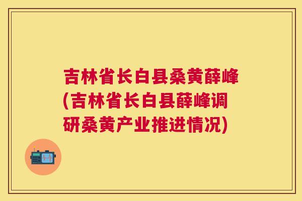 吉林省长白县桑黄薛峰(吉林省长白县薛峰调研桑黄产业推进情况) 吉林省长白县桑黄薛峰(吉林省长白县薛峰调研桑黄产业推进情况)