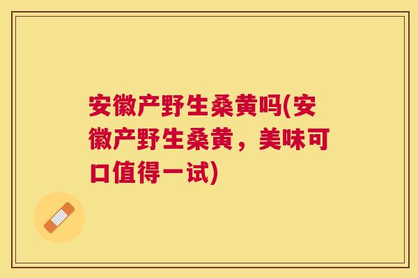 安徽产野生桑黄吗(安徽产野生桑黄,美味可口值得一试) 安徽产野生桑黄吗(安徽产野生桑黄,美味可口值得一试)