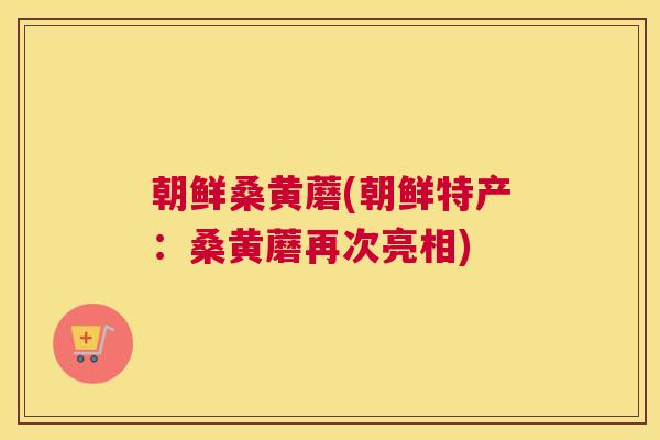 朝鲜桑黄蘑(朝鲜特产:桑黄蘑再次亮相) 朝鲜桑黄蘑(朝鲜特产:桑黄蘑再次亮相)