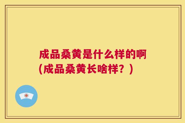 成品桑黄是什么样的啊(成品桑黄长啥样？)