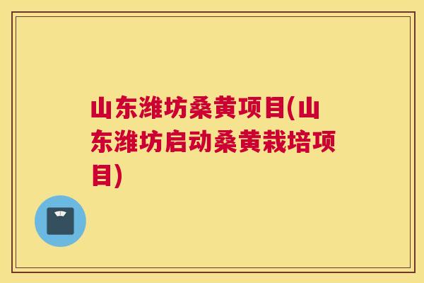 山东潍坊桑黄项目(山东潍坊启动桑黄栽培项目) 山东潍坊桑黄项目(山东潍坊启动桑黄栽培项目)
