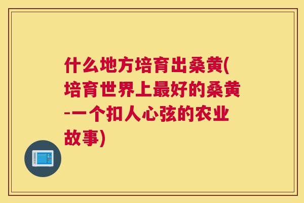 什么地方培育出桑黄(培育世界上好的桑黄-一个扣人心弦的农业故事) 什么地方培育出桑黄(培育世界上好的桑黄-一个扣人心弦的农业故事)