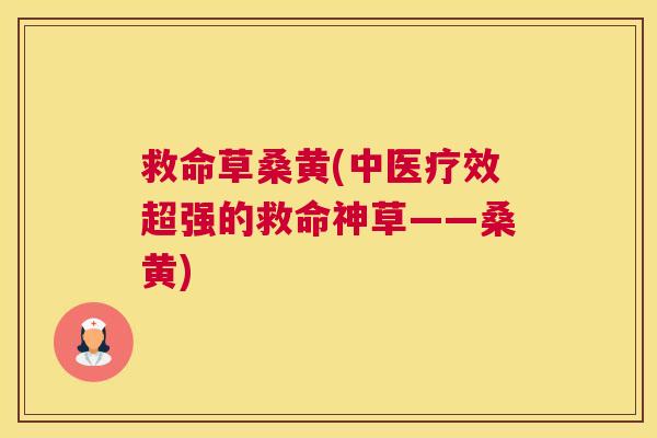 救命草桑黄(中医疗效超强的救命神草——桑黄) 救命草桑黄(中医疗效超强的救命神草——桑黄)
