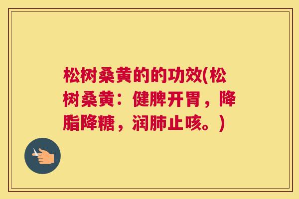 松树桑黄的的功效(松树桑黄:健脾开胃,降糖,润止咳。) 松树桑黄的的功效(松树桑黄:健脾开胃,降糖,润止咳。)