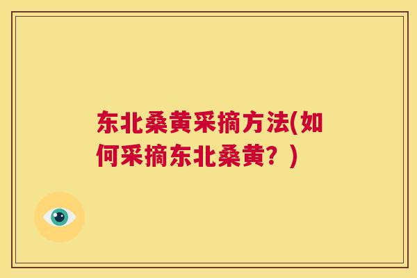 东北桑黄采摘方法(如何采摘东北桑黄?) 东北桑黄采摘方法(如何采摘东北桑黄?)