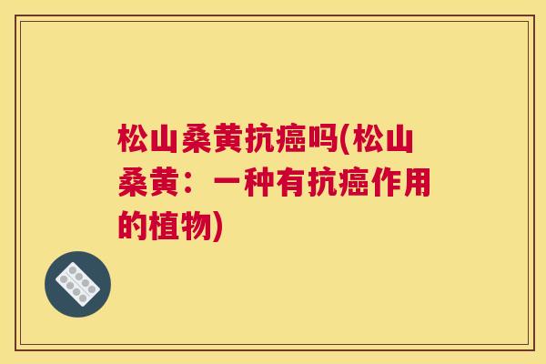 松山桑黄抗吗(松山桑黄:一种有抗作用的植物) 松山桑黄抗吗(松山桑黄:一种有抗作用的植物)