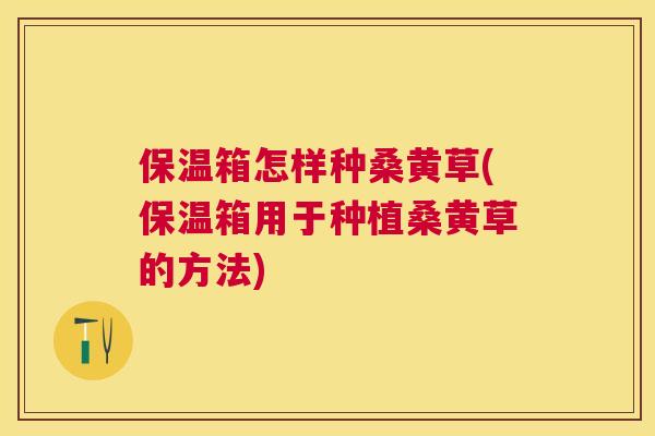 保温箱怎样种桑黄草(保温箱用于种植桑黄草的方法) 保温箱怎样种桑黄草(保温箱用于种植桑黄草的方法)