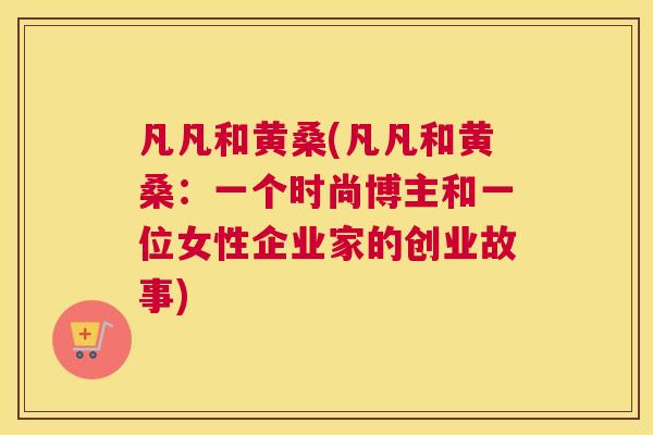 凡凡和黄桑(凡凡和黄桑:一个时尚博主和一位女性企业家的创业故事) 凡凡和黄桑(凡凡和黄桑:一个时尚博主和一位女性企业家的创业故事)