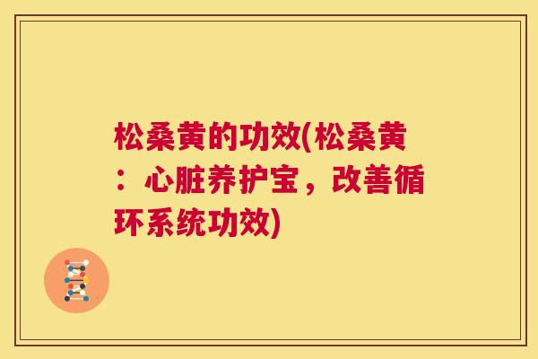 松桑黄的功效(松桑黄:养护宝,改善循环系统功效) 松桑黄的功效(松桑黄:养护宝,改善循环系统功效)