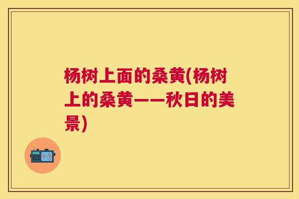 杨树上面的桑黄(杨树上的桑黄——秋日的美景) 杨树上面的桑黄(杨树上的桑黄——秋日的美景)