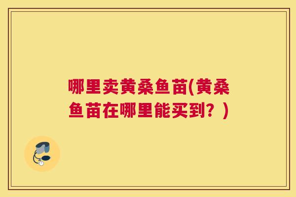 哪里卖黄桑鱼苗(黄桑鱼苗在哪里能买到?) 哪里卖黄桑鱼苗(黄桑鱼苗在哪里能买到?)