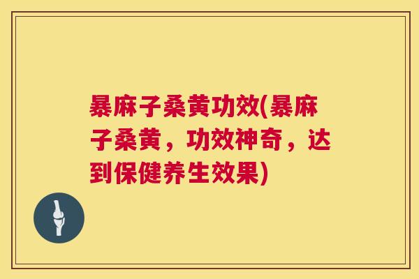 暴麻子桑黄功效(暴麻子桑黄,功效神奇,达到保健养生效果) 暴麻子桑黄功效(暴麻子桑黄,功效神奇,达到保健养生效果)
