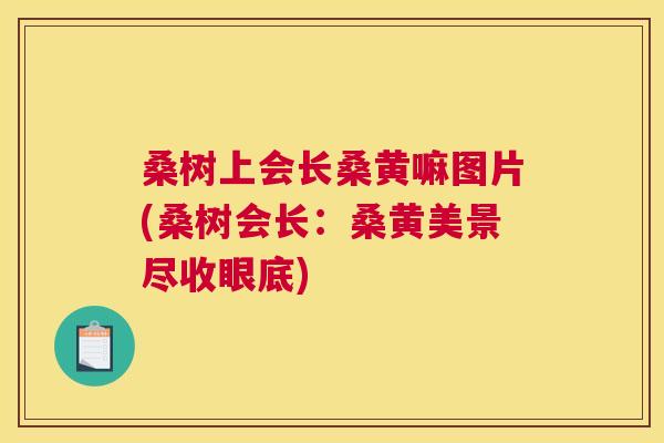 桑树上会长桑黄嘛图片(桑树会长:桑黄美景尽收眼底) 桑树上会长桑黄嘛图片(桑树会长:桑黄美景尽收眼底)