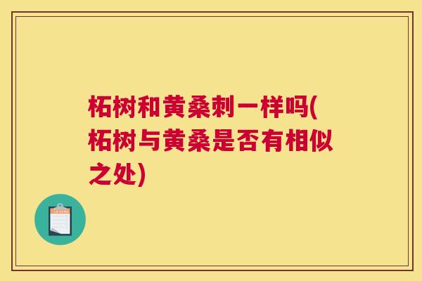 柘树和黄桑刺一样吗(柘树与黄桑是否有相似之处)