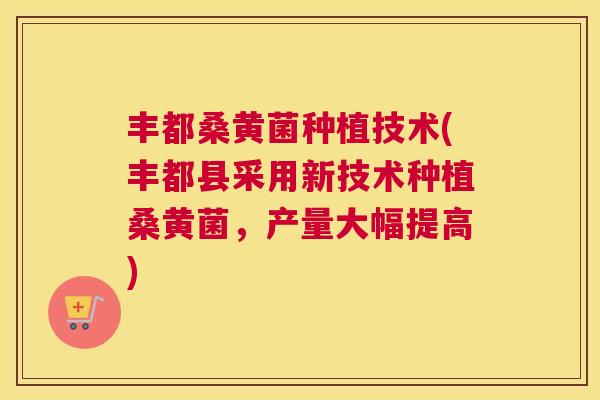 丰都桑黄菌种植技术(丰都县采用新技术种植桑黄菌,产量大幅提高) 丰都桑黄菌种植技术(丰都县采用新技术种植桑黄菌,产量大幅提高)