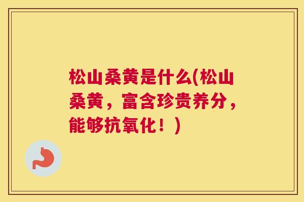 松山桑黄是什么(松山桑黄,富含珍贵养分,能够!) 松山桑黄是什么(松山桑黄,富含珍贵养分,能够!)