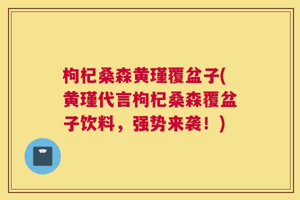 枸杞桑森黄瑾覆盆子(黄瑾代言枸杞桑森覆盆子饮料,强势来袭!) 枸杞桑森黄瑾覆盆子(黄瑾代言枸杞桑森覆盆子饮料,强势来袭!)