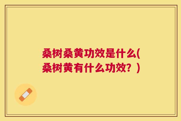 桑树桑黄功效是什么(桑树黄有什么功效?) 桑树桑黄功效是什么(桑树黄有什么功效?)