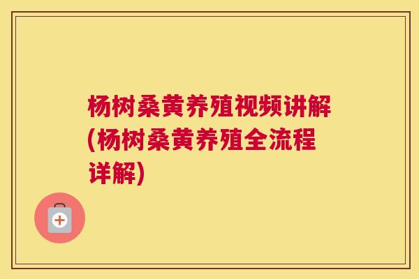 杨树桑黄养殖视频讲解(杨树桑黄养殖全流程详解) 杨树桑黄养殖视频讲解(杨树桑黄养殖全流程详解)