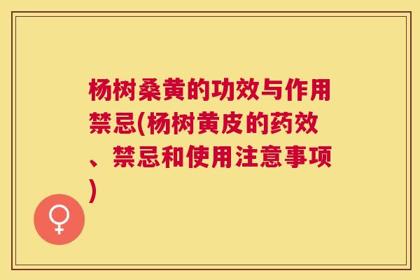 杨树桑黄的功效与作用禁忌(杨树黄皮的、禁忌和使用注意事项) 杨树桑黄的功效与作用禁忌(杨树黄皮的、禁忌和使用注意事项)