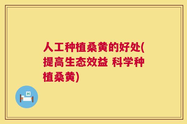 人工种植桑黄的好处(提高生态效益 科学种植桑黄)