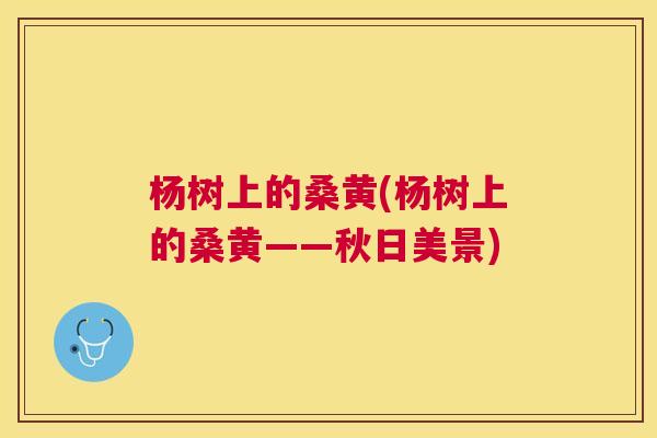 杨树上的桑黄(杨树上的桑黄——秋日美景) 杨树上的桑黄(杨树上的桑黄——秋日美景)