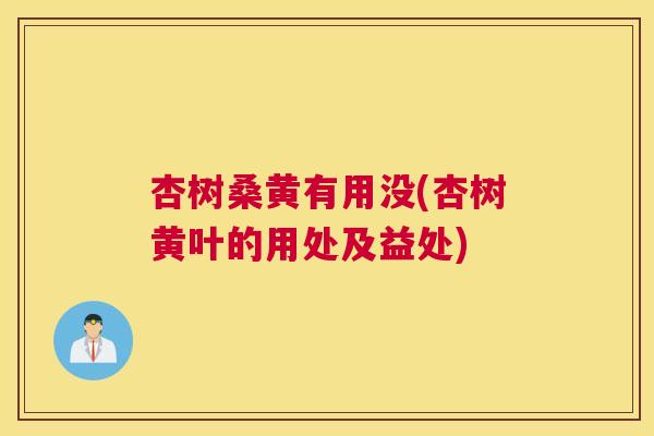 杏树桑黄有用没(杏树黄叶的用处及益处) 杏树桑黄有用没(杏树黄叶的用处及益处)