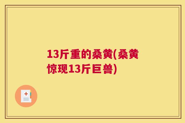 13斤重的桑黄(桑黄惊现13斤巨兽) 13斤重的桑黄(桑黄惊现13斤巨兽)