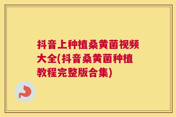 抖音上种植桑黄菌视频大全(抖音桑黄菌种植教程完整版合集) 抖音上种植桑黄菌视频大全(抖音桑黄菌种植教程完整版合集)