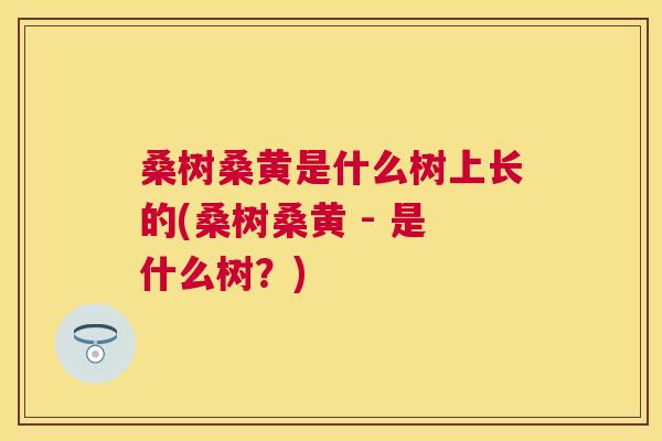 桑树桑黄是什么树上长的(桑树桑黄 - 是什么树？)