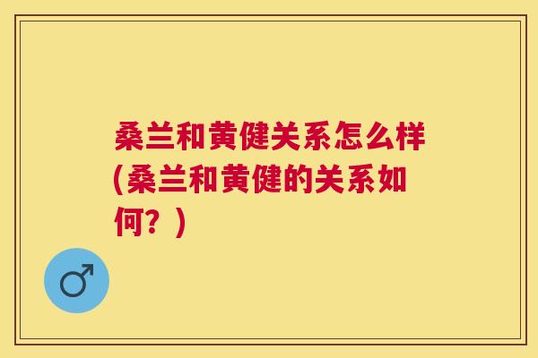 桑兰和黄健关系怎么样(桑兰和黄健的关系如何?) 桑兰和黄健关系怎么样(桑兰和黄健的关系如何?)