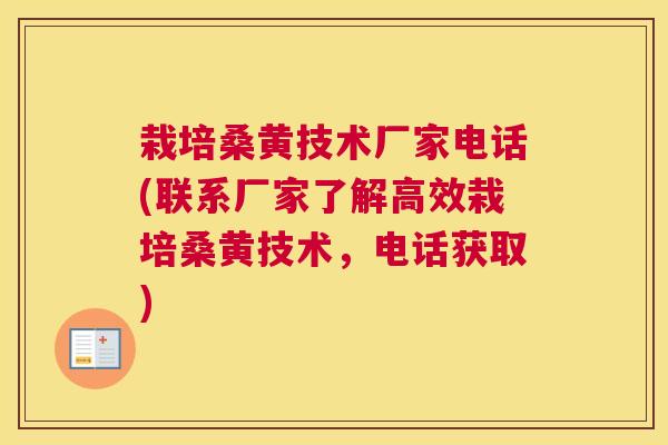 栽培桑黄技术厂家电话(联系厂家了解高效栽培桑黄技术,电话获取) 栽培桑黄技术厂家电话(联系厂家了解高效栽培桑黄技术,电话获取)