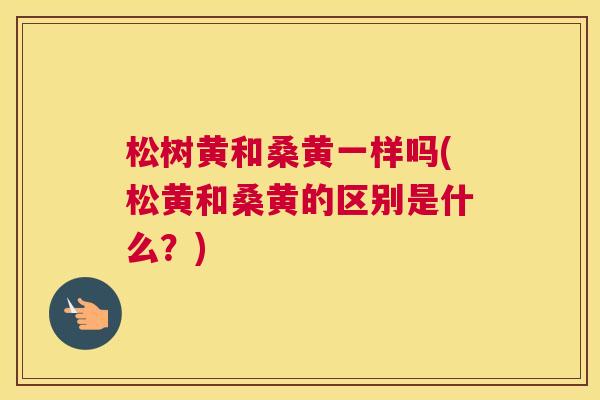 松树黄和桑黄一样吗(松黄和桑黄的区别是什么?) 松树黄和桑黄一样吗(松黄和桑黄的区别是什么?)