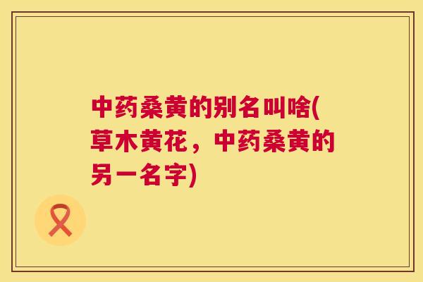 桑黄的别名叫啥(草木黄花,桑黄的另一名字) 桑黄的别名叫啥(草木黄花,桑黄的另一名字)