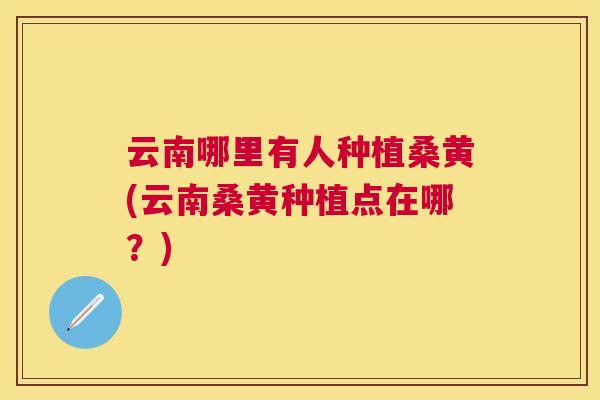 云南哪里有人种植桑黄(云南桑黄种植点在哪?) 云南哪里有人种植桑黄(云南桑黄种植点在哪?)
