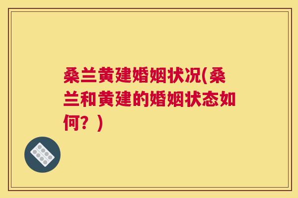 桑兰黄建婚姻状况(桑兰和黄建的婚姻状态如何?) 桑兰黄建婚姻状况(桑兰和黄建的婚姻状态如何?)