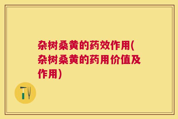 杂树桑黄的作用(杂树桑黄的药用价值及作用) 杂树桑黄的作用(杂树桑黄的药用价值及作用)