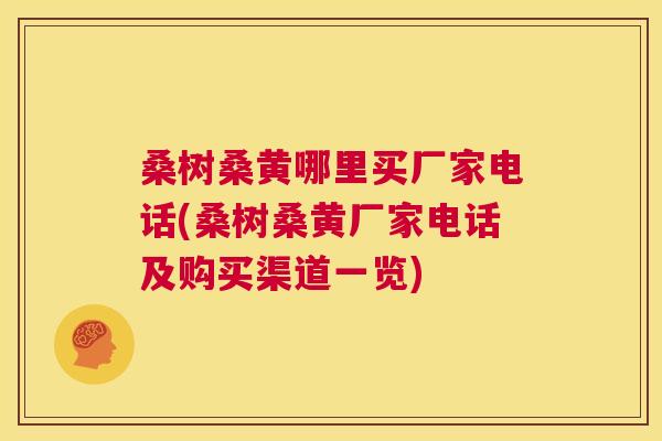 桑树桑黄哪里买厂家电话(桑树桑黄厂家电话及购买渠道一览) 桑树桑黄哪里买厂家电话(桑树桑黄厂家电话及购买渠道一览)