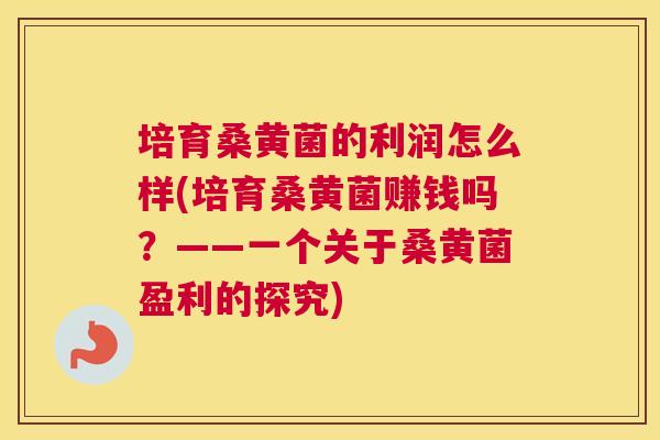 培育桑黄菌的利润怎么样(培育桑黄菌赚钱吗?——一个关于桑黄菌盈利的探究) 培育桑黄菌的利润怎么样(培育桑黄菌赚钱吗?——一个关于桑黄菌盈利的探究)