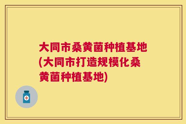 大同市桑黄菌种植基地(大同市打造规模化桑黄菌种植基地) 大同市桑黄菌种植基地(大同市打造规模化桑黄菌种植基地)
