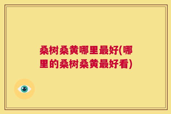 桑树桑黄哪里好(哪里的桑树桑黄好看) 桑树桑黄哪里好(哪里的桑树桑黄好看)