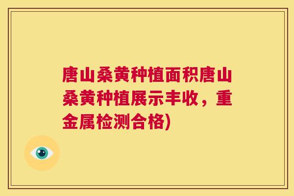 唐山桑黄种植面积唐山桑黄种植展示丰收,重金属检测合格) 唐山桑黄种植面积唐山桑黄种植展示丰收,重金属检测合格)