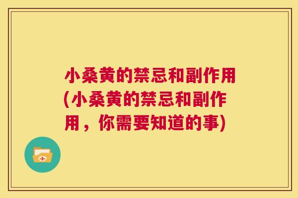 小桑黄的禁忌和副作用(小桑黄的禁忌和副作用,你需要知道的事) 小桑黄的禁忌和副作用(小桑黄的禁忌和副作用,你需要知道的事)