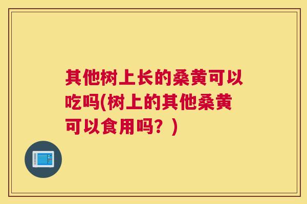 其他树上长的桑黄可以吃吗(树上的其他桑黄可以食用吗?) 其他树上长的桑黄可以吃吗(树上的其他桑黄可以食用吗?)