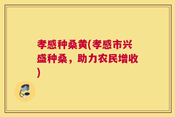 孝感种桑黄(孝感市兴盛种桑，助力农民增收)